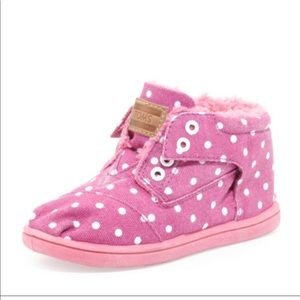 💗TOMS Magenta Dot Tiny Canvas Botas💗